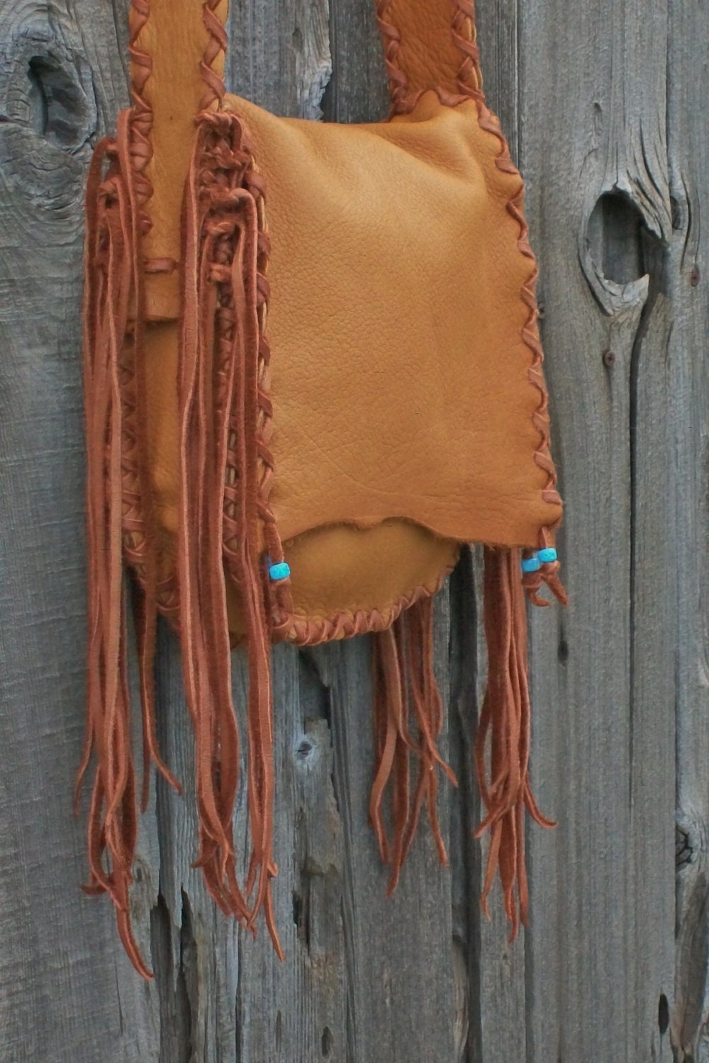Handmade crossbody shoulder bag with fringe Man bag | Etsy