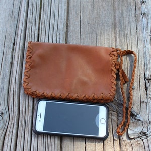 Cartera de cuero, bolso de cuero para teléfono, bolso de 3 bolsillos, bolso para teléfono de muñeca, bolso de cuero óxido, billetera de cuero suave