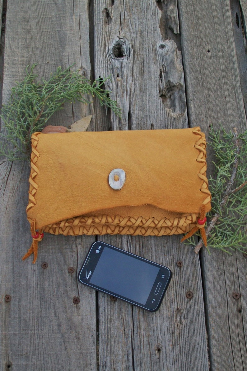 Soft Leather Phone Bag Soft Leather Clutch Tobacco Bag Etsy