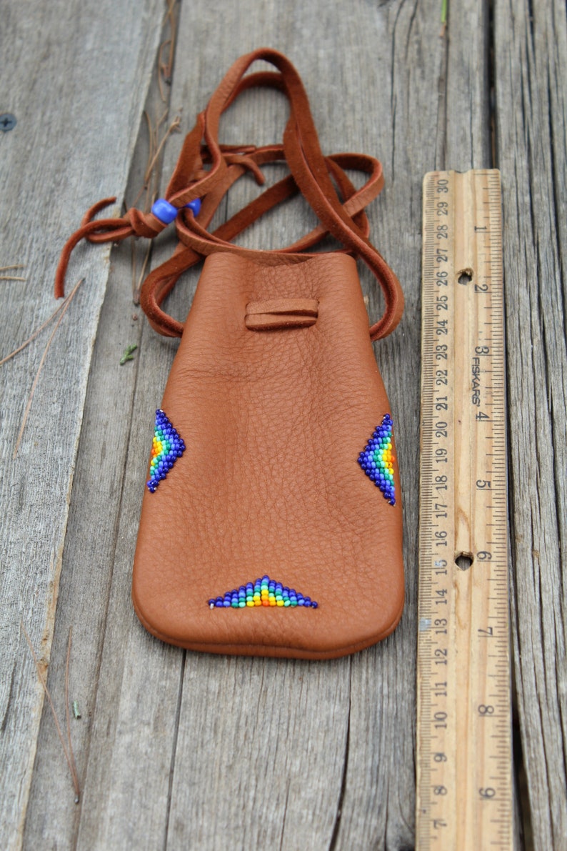 Beaded medicine bag large medicine bag buckskin leather Etsy