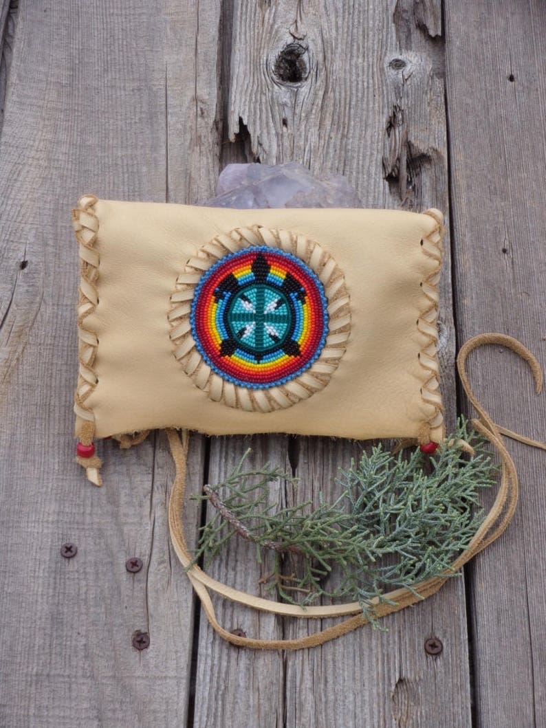 Beaded Turtle Totem Clutch Turtle Totem Leather Bag | Etsy