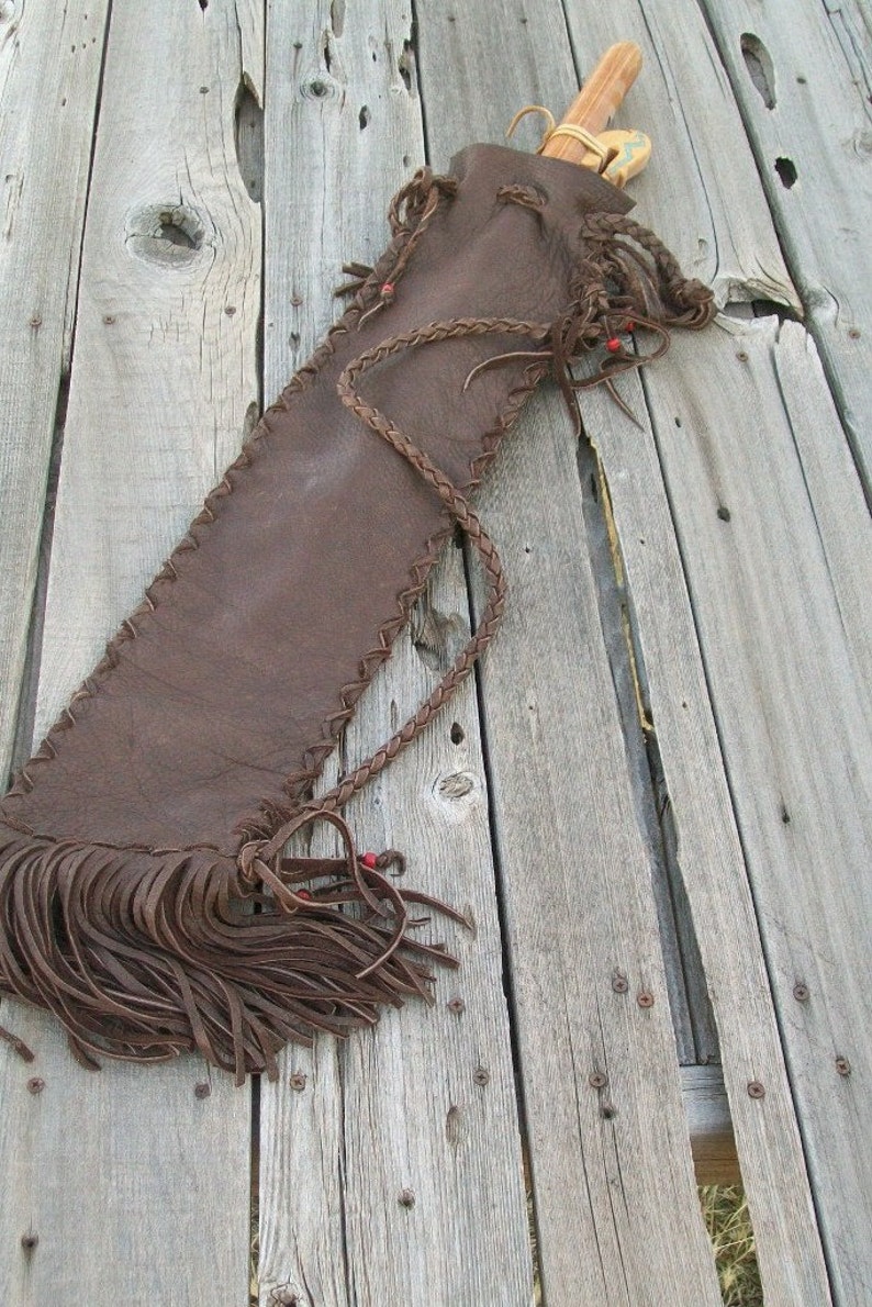 Fringed Leather Flute Bag Leather Flute Case With Shoulder Etsy