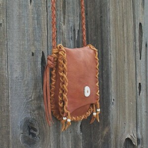 Small leather handbag , Crossbody leather bag , Handmade leather purse image 2