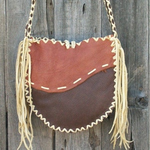 Bohemian handbag, Handmade leather handbag with fringe, Possibles bag, Designer handbag , Custom leather tote image 4