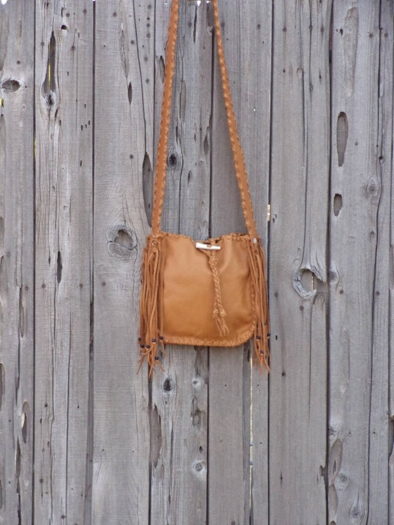 Fringe Embellished Leather Tote