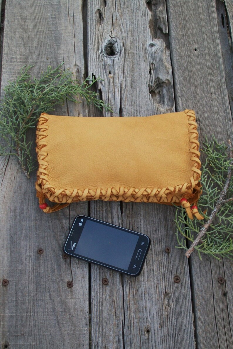 Soft Leather Phone Bag Soft Leather Clutch Tobacco Bag Etsy