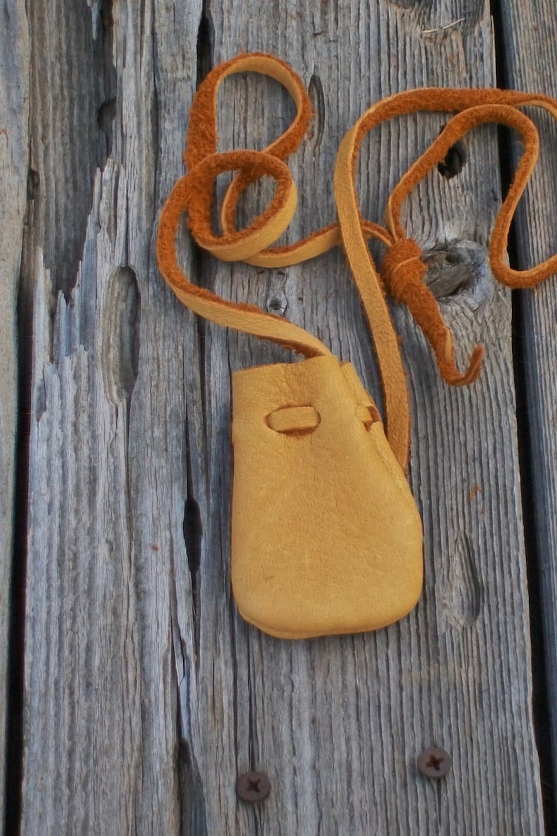 A Small Leather Neck Pouch for Your Medicines and Amulets Etsy