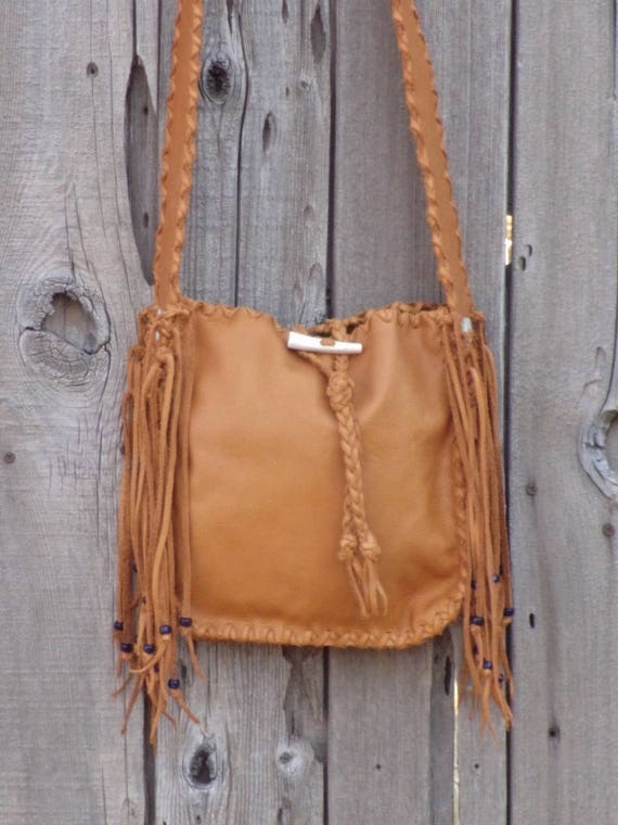 Leather Tote With Fringe Fringed Leather Tote Fringed | Etsy