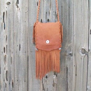 Fringed leather purse ,  Crossbody handbag ,  Handmade leather bag ,  Designer handbag