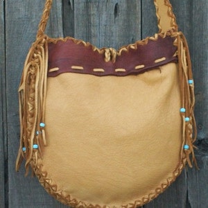 Fringed Leather Handbag , Possibles Bag , Large Leather Tote - Etsy