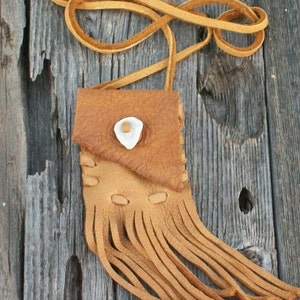 Fringed Medicine Bag , Leather Neck Pouch , Leather Medicine Bag ...