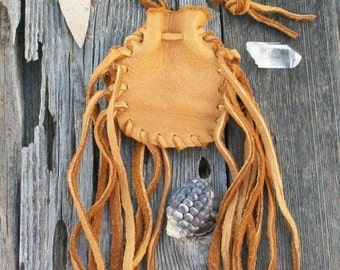 Fringed medicine bag ,   Fringed medicine pouch ,  Medicine bag