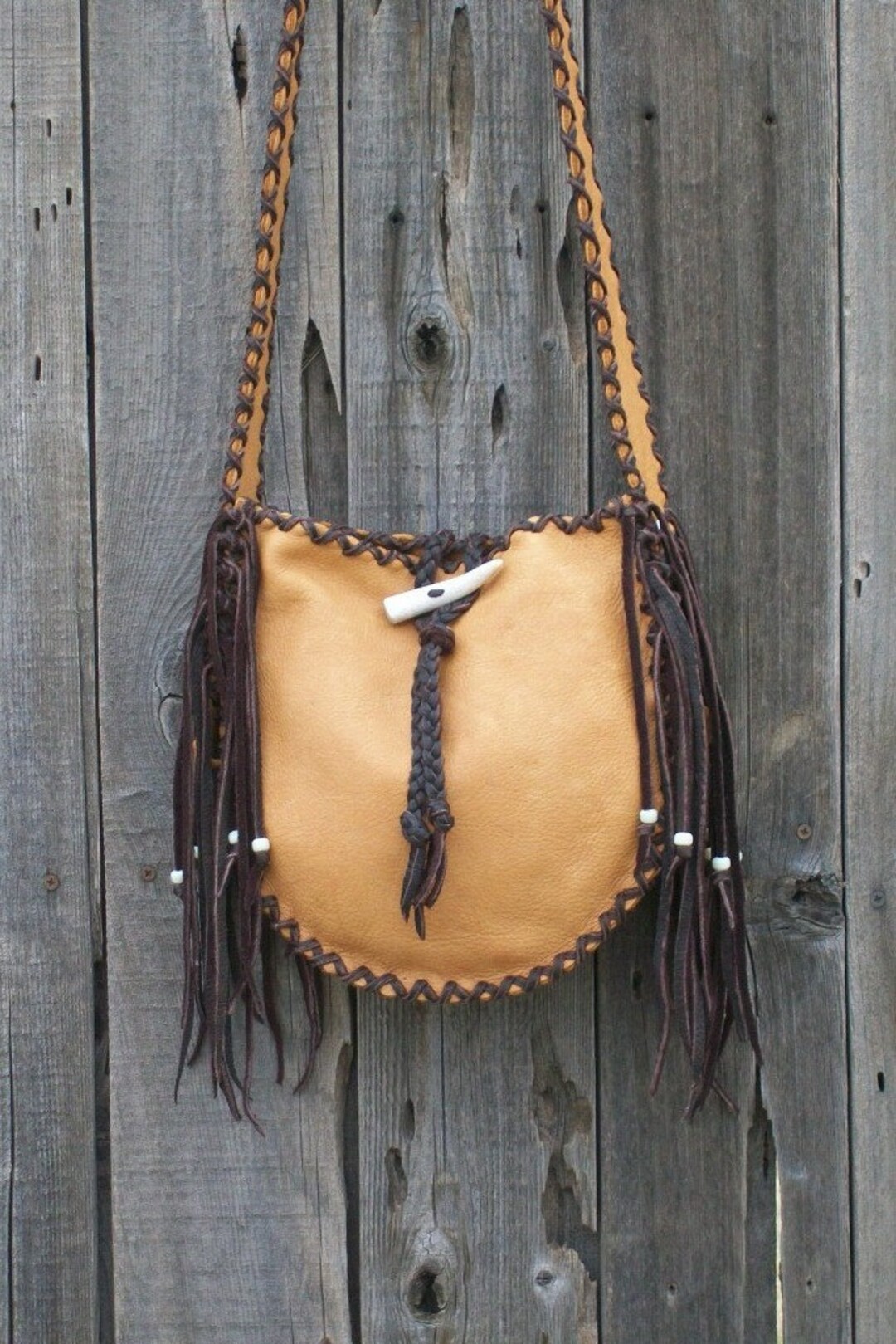 Fringed Leather Tote Handmade Crossbody Bag Crossbody - Etsy