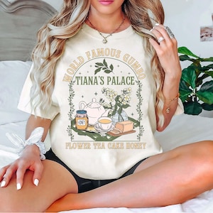 Comfort Colors Disney Tiana&#39;s Palace T-shirt, Princess Tiana Flower Tea Cake Honey Shirt, The Princess and the Frog Shirt Nh1905-1