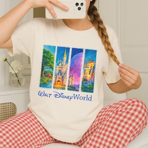 Comfort Colors Retro Walt Disneyworld Watercolor Shirt, Disneyworld Shirt, Retro Disney Shirt, Magic Castle Shirt, Disney 2025 Trip NN00081