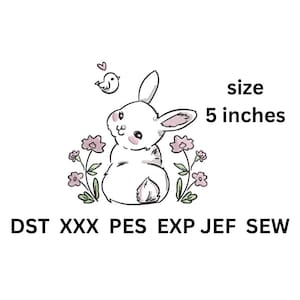 Easter bunny embroidery design, easter applique, bunny embroidery, embroidery files, PES, easter designs, easter bunny embroidery, bunny.