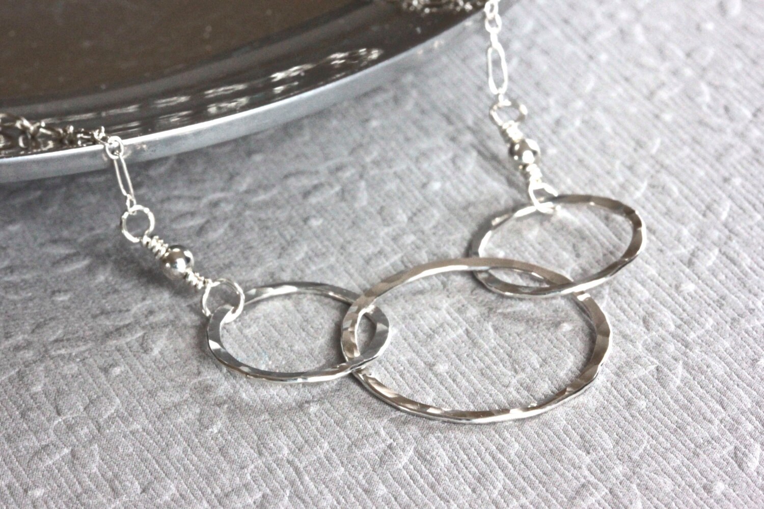 3 Interlocking Circle Necklace Mother and Child Necklace Etsy