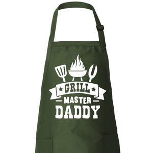 Grill Master Daddy Apron, Funny Gift Dad, Father&#39;s Day Gift, BBQ Apron Dad, Chef Grilling Apron Gift For Husband, Daddy Cooking Apron