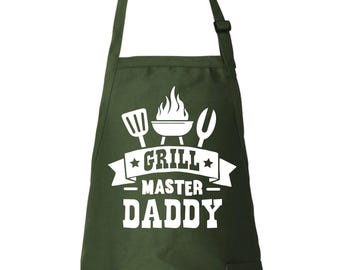 Grill Master Daddy Apron, Funny Gift Dad, Father's Day Gift, BBQ Apron Dad, Chef Grilling Apron Gift For Husband, Daddy Cooking Apron