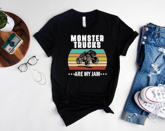 Vintage Monster Truck T-Shirt, Monster Truck Birthday Gifts, Monster Trucks Are My Jam Shirt