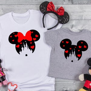 Mickey Minnie Heart Shirt, Minnie Hearts, Minnie Mouse Shirt, Disney Love Shirt, Minnie Ears, Minnie Mickey Love Shirt