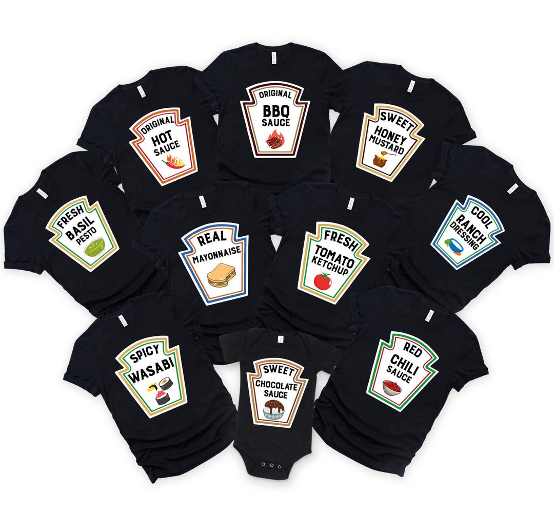 Condiments Shirts Group Condiments Shirts, Matching Condiment Team Costume Party Shirt ...
