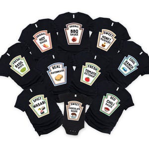 Group Condiments Shirts, Matching Condiment Team Costume Party Shirt, Team Sports Women Costume, Adults Youth Ketchup Ranch