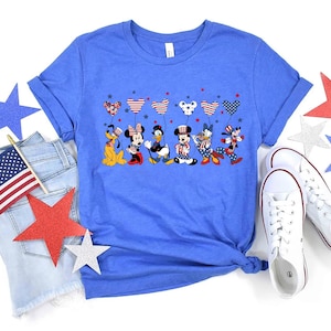 Disney Balloons 4th of July Shirt, Mickey and Friends Independence T-Shirt, Disney Memorial Day Shirt, July 4th Kids Shirt, Red White Blue