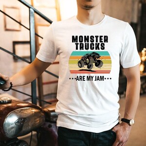 Vintage Monster Truck T-Shirt, Monster Truck Birthday Gifts, Monster Trucks Are My Jam Shirt image 4