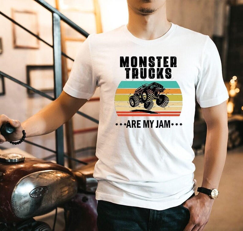 Vintage Monster Truck T-Shirt, Monster Truck Birthday Gifts, Monster Trucks Are My Jam Shirt image 4