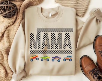 Monster Truck Mama Sweatshirt Pit Crew Shirt Monster Truck Shirt Pregnant Mom Tshirt Boy Birthday Party Shirt New Mom Boy Baby Shower Gift