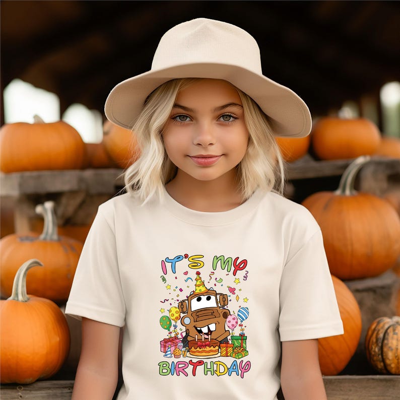 Mater It's My Birthday Shirt, Car Inspired Birthday Party T-Shirt, Disney Birthday Outfit, Kids Disney Pixar Cars Tow Mater Shirt Toddler Bild 1
