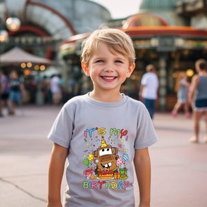 Mater It's My Birthday Shirt, Car Inspired Birthday Party T-Shirt, Disney Birthday Outfit, Kids Disney Pixar Cars Tow Mater Shirt Toddler Bild 3