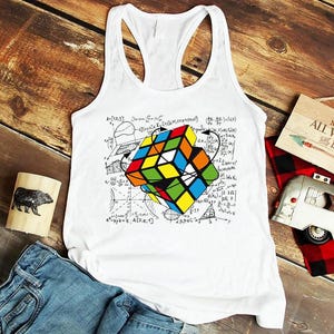 Colorful Rubik Cube Shirt,Cube Game Math T-Shirt,Rubiks Cube Costume Gifts,Rubik&#39;s Solve Lover Shirt,Rubik Cube Solution Formula T-Shirt