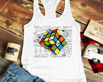 Colorful Rubik Cube Shirt,Cube Game Math T-Shirt,Rubiks Cube Costume Gifts,Rubik's Solve Lover Shirt,Rubik Cube Solution Formula T-Shirt