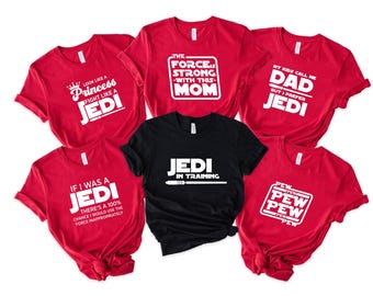 Star Wars Group Shirts, Disney Star Wars Matching Tees, Jedi In Training, Young Padawan, Disney Kids Shirts, Disney Family Matching Shirts