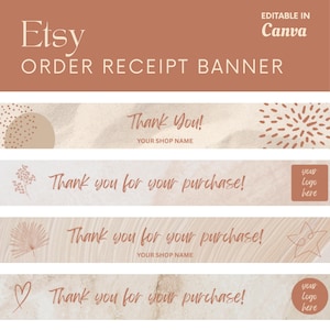 Etsy Order Receipt Banner Template: Editable Canva Design (Digital Download)