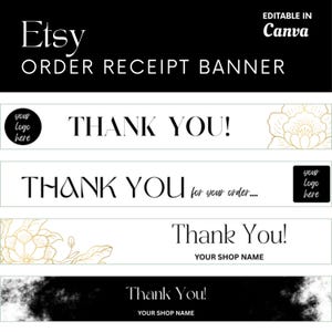 Etsy Order Receipt Banner Template: Editable Canva Design (Digital Download)