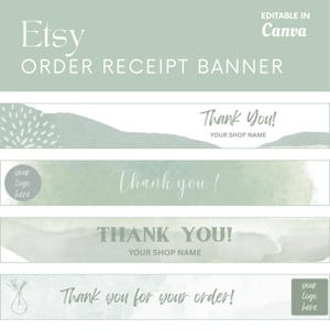 Etsy Order Receipt Banner Template: Editable Canva Design (Digital Download)