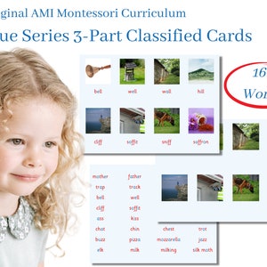 Download digital da Montessori House: Cartões de correspondência da série azul em 3 partes