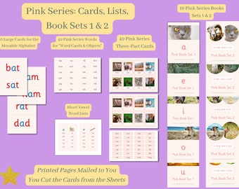 Montessori House: Pink Series Cards, Lists, Book Sets 1 & 2 in PRINT