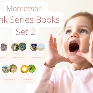 Montessori Pink Series Bücher Set 2: Phonetische Bücher für Leseanfänger