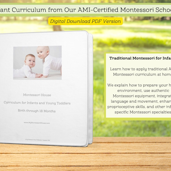 Montessori Infant AMI Teaching Guide DIGITAL Download for Parents Homeschooling and Montessori Guides at School