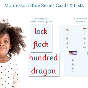Digitaler Download von Montessori Haus: Blaue Reihen Wortkarten & Listen