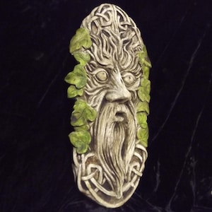 Greenman Celtic Forest King Wall Plaque Mystical  Medieval Leaf Nature Indoor Home Decoration Renaissance Pagan Deity Branch Knot Twig Face