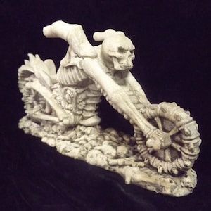 Skeleton Motorcycle Statue Death Rider Human Skull Bone Bike Death Cycle Biker Decoration Gothic Home Decor Macabre Unisex Gift