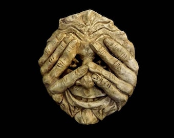 Peeking Greenman Wall Hanging Plaque, Leafman, Garden Decor, Tree Man, Fantasy Forest Face, Indoor Outdoor Decoration, Yard Art