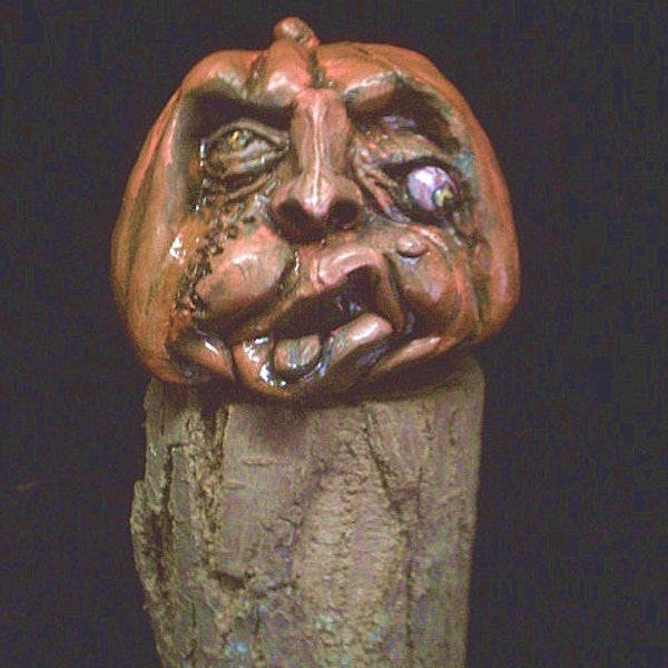 Halloween Pumpkin Head Stitch Face Rotten Gothic Pumpkin Of Doom Scary Gore Graveyard Weird Macabre Creepy Home Decoration Horror Prop