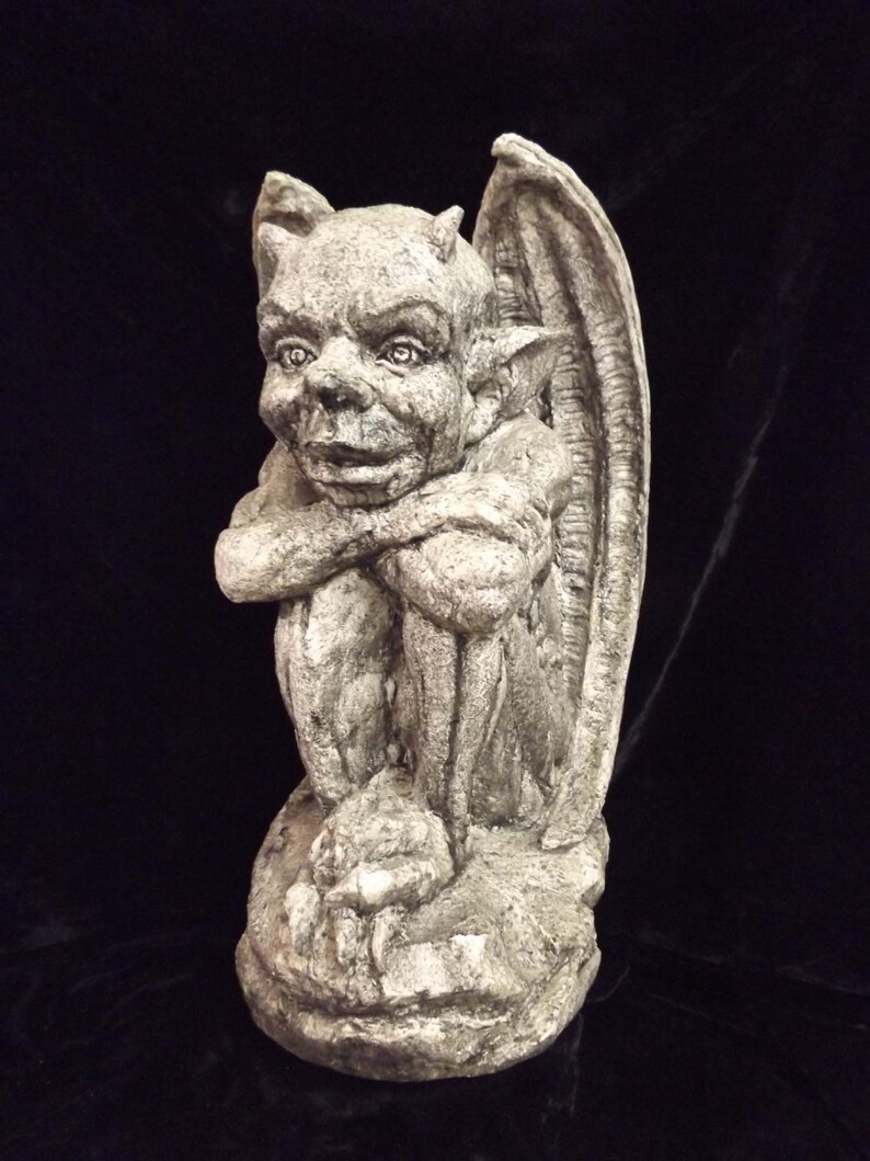 Large Gargoyle Statue Gothic Sentry Creature Beast Fantasy Etsy