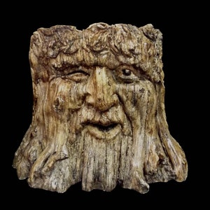 Concrete Garden Planter Tree Face Nature Man Mr Winkey Winker Wooden Head Patio Accent Lawn Ornament Woodland Bark Flower Pot Spirit Dweller
